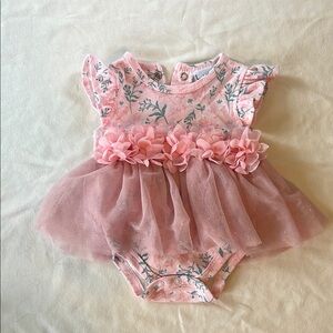 Nicole Miller Pink Baby Dress with Floral Design